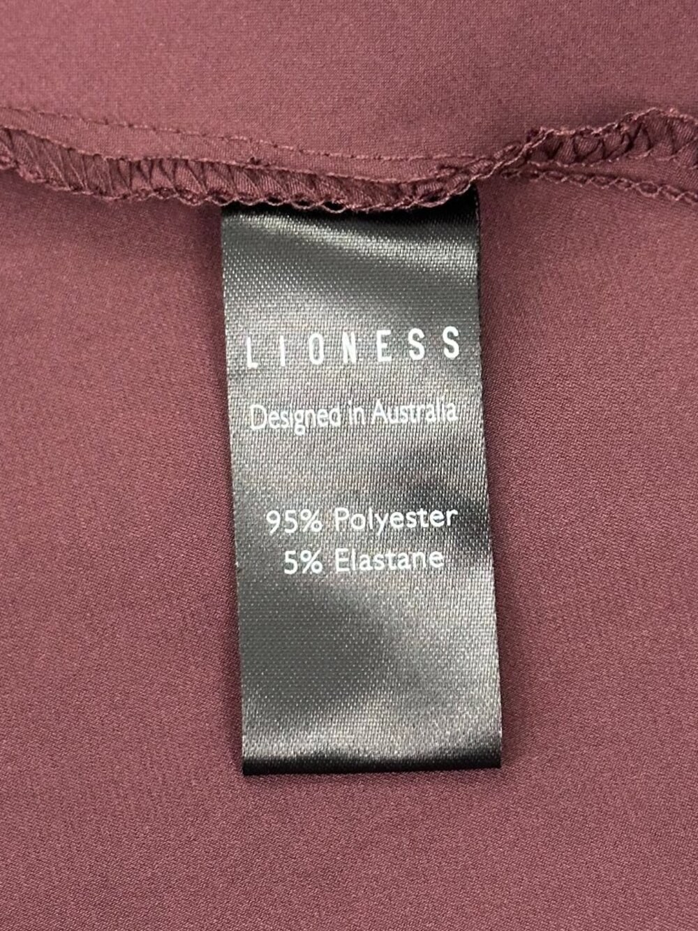 LIONESS Mariah Satin-Feel Asymmetric Cut-Out Tie-Front Cami Top (Garnet Brown) - Picture 14 of 16